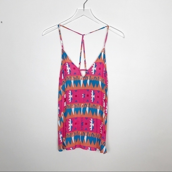 Buddy Love NWT Tank Top Pink/Teal Tribal Print M - Picture 5 of 8